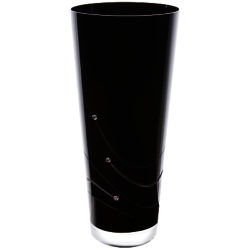 Dartington Crystal Glitz Noir Vase, Medium, Black